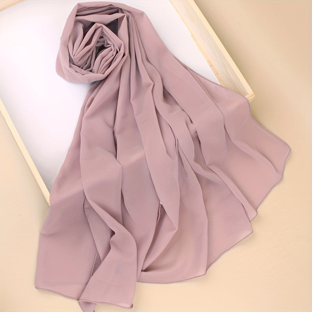 Ayollar uchun toza rangli chiffon hijab sharf, yumshoq, engil va ko‘p maqsadli bosh yopishqoq
