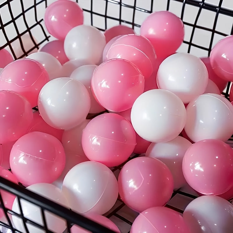100pcs Pink and White Ball Pit Balls for Kids Non-Toxic PP for Children Ages 3-12