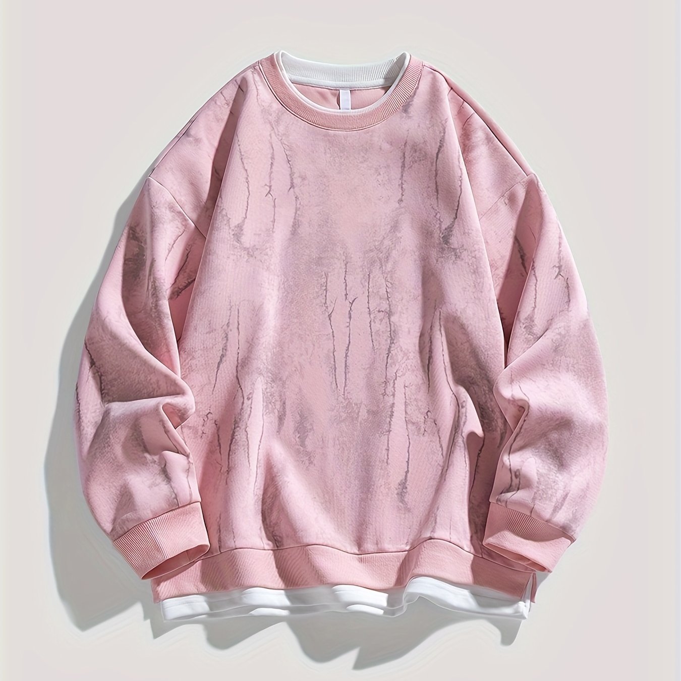 Men's Cotton Blend Tie-Dye Crew Neck Sweatshirt Long Sleeve Fall Winter Casual