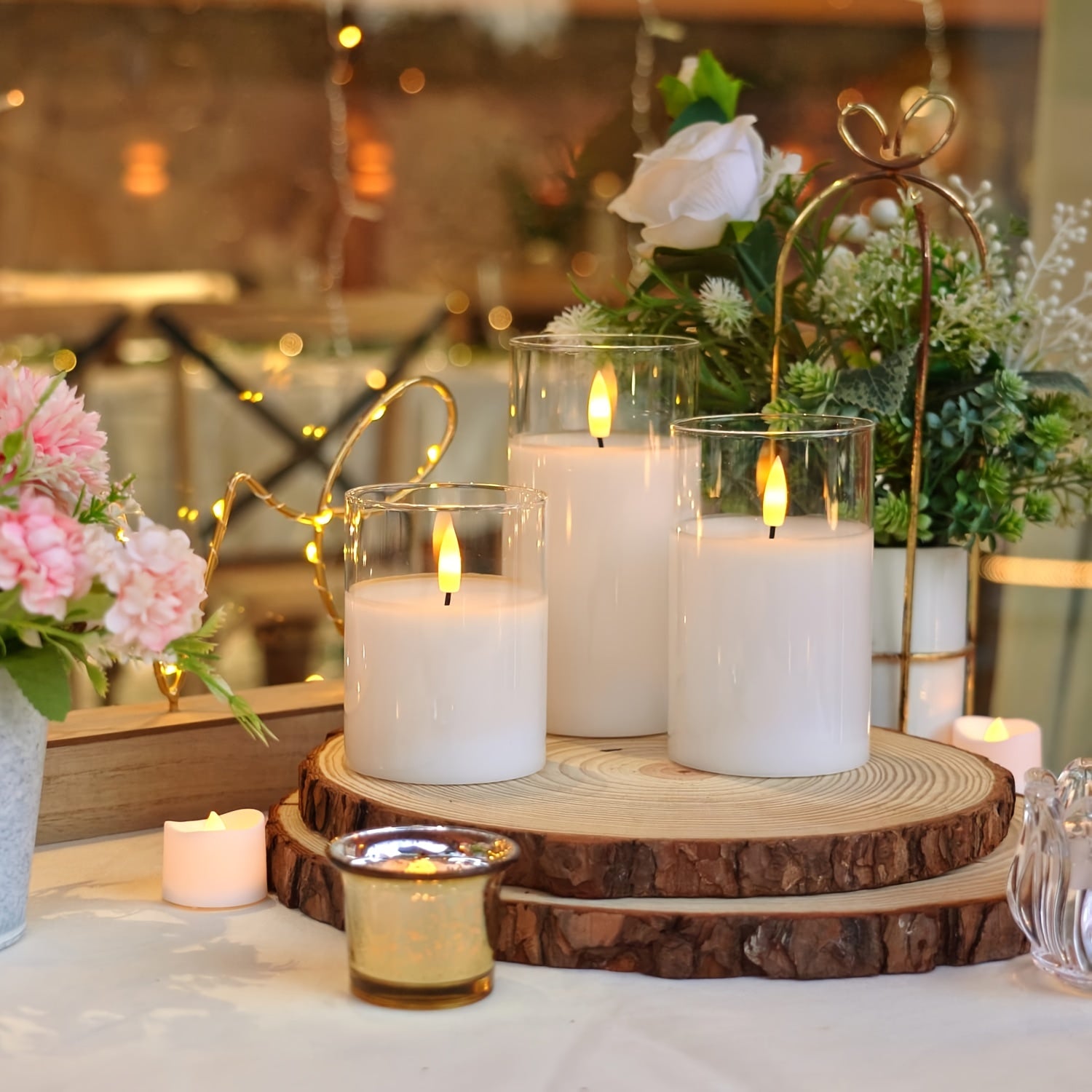 Remote Controlled LED Candle Set with Timer Battery Operated in Three Sizes