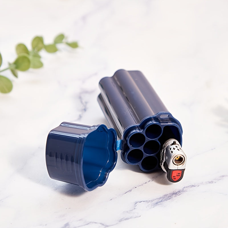 Unisex PVC Waterproof Lighter Case with Multiple Compartments and Lid