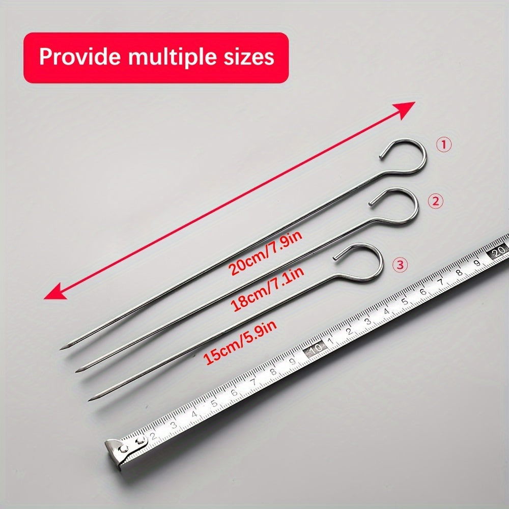 10 o 20 piezas de pinchos de acero inoxidable para hornear y barbacoa