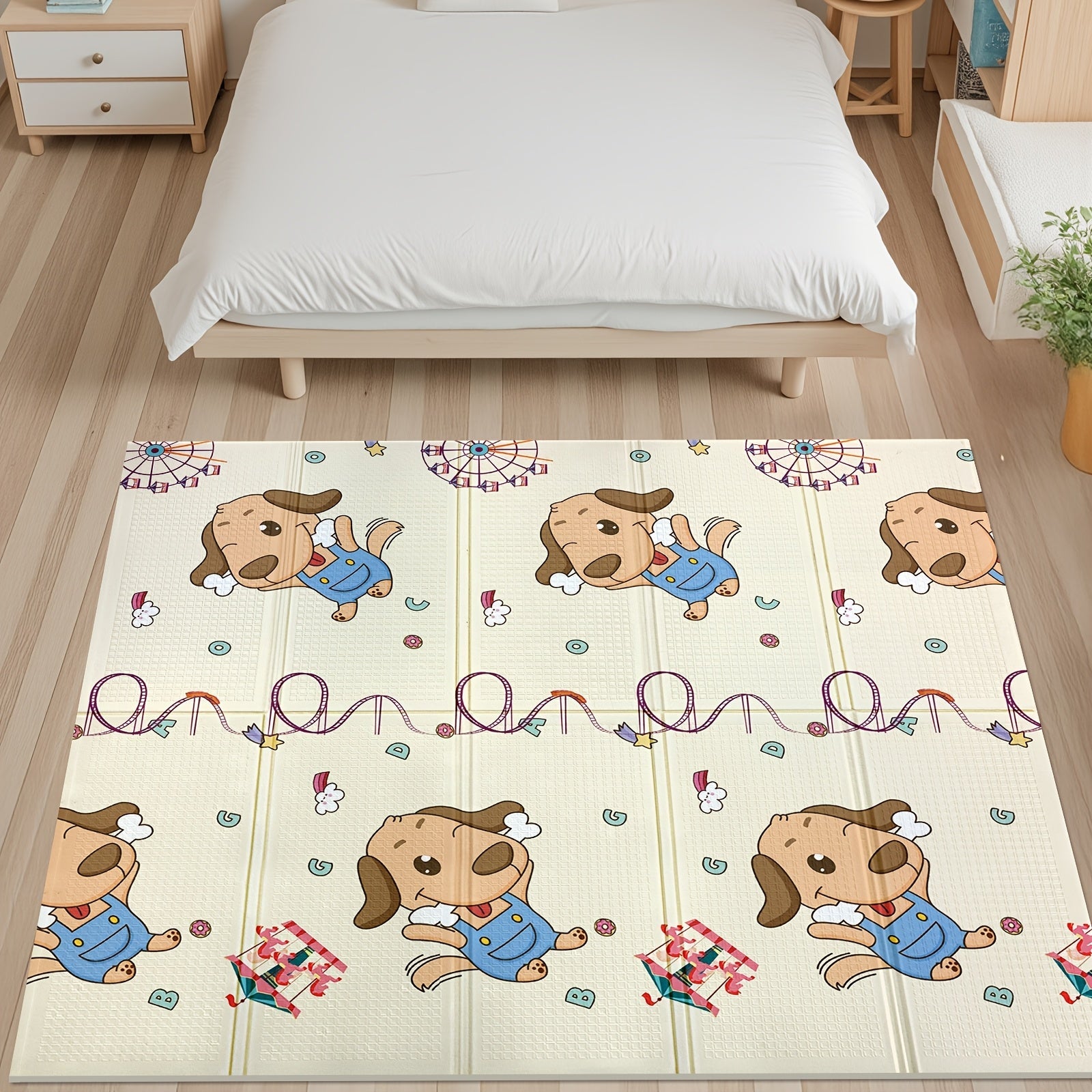 Экстра-Большой двусторонний игровой коврик водонепроницаемый, противоскользящий, с сумкой для переноски для детей