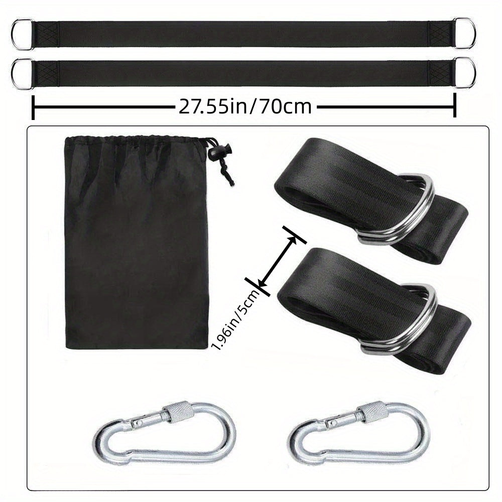 Xavfsizlik qulfi va olib yurish sumkasi bilan camping hammok uchun daraxt tebranishi to'plami, barcha tebranish turlari uchun mos.