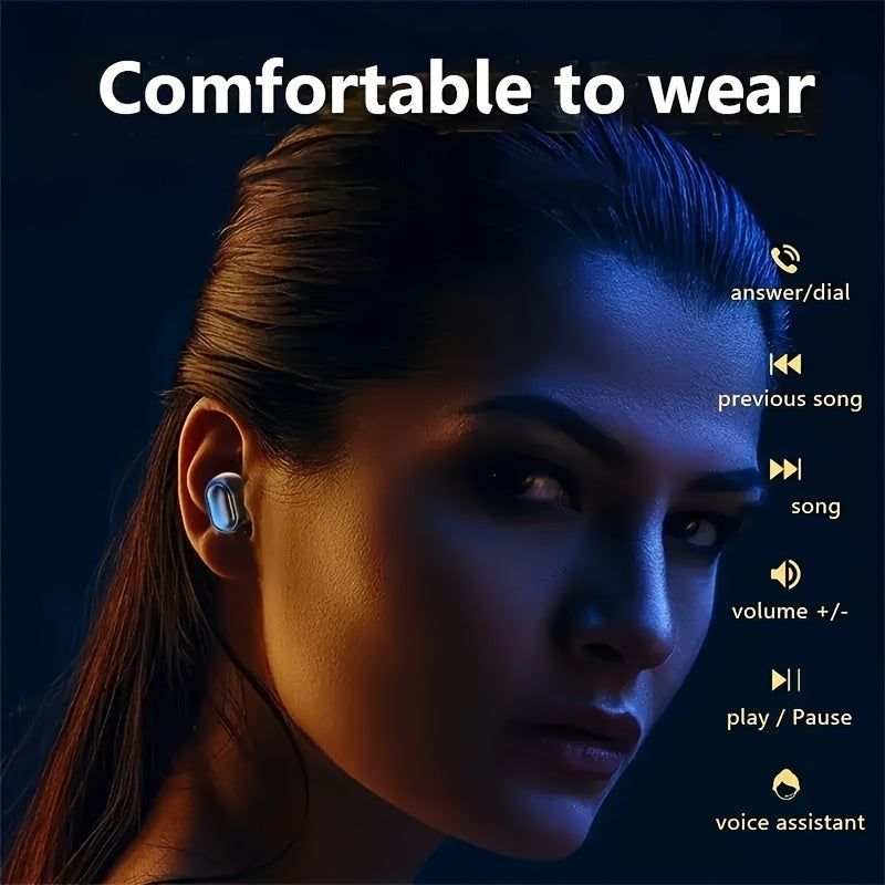 Wireless Earbuds with 5.3 Chip Stereo Sound Long Battery LED Display Silicone Ear Caps