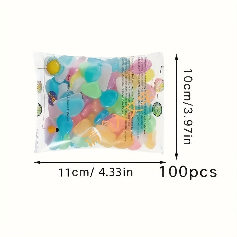 Luminous Garden Pebbles Resin Glowing Stones for Landscape and Flower Pots 0.79x0.99cm Pack of 10 or 102