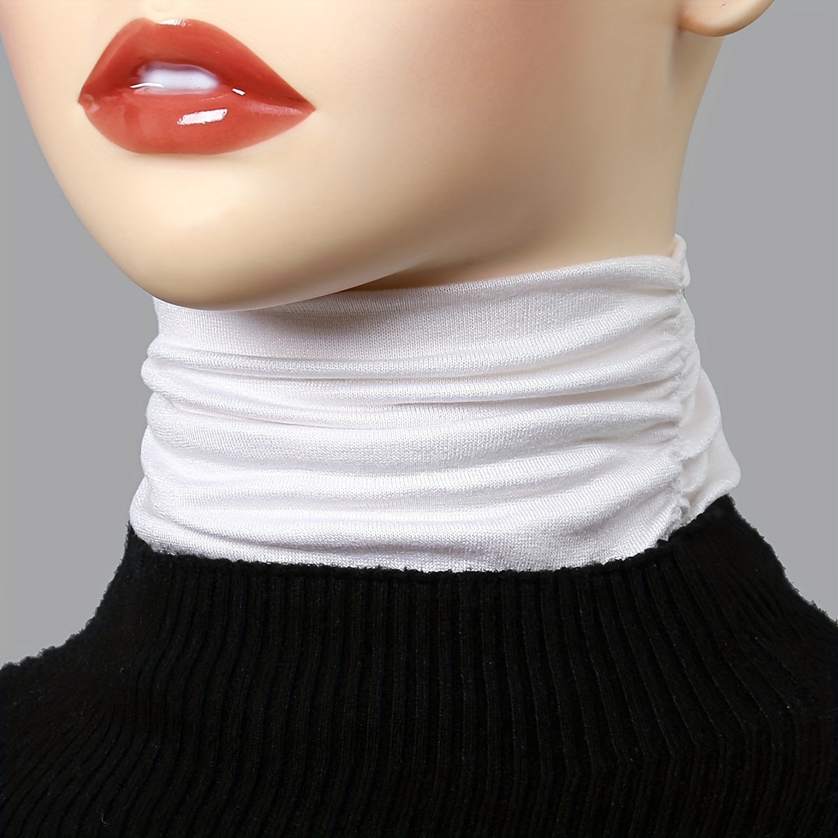 Women's Turtleneck Dickie Faux Collar Layered Warm Thin Cozy Modal