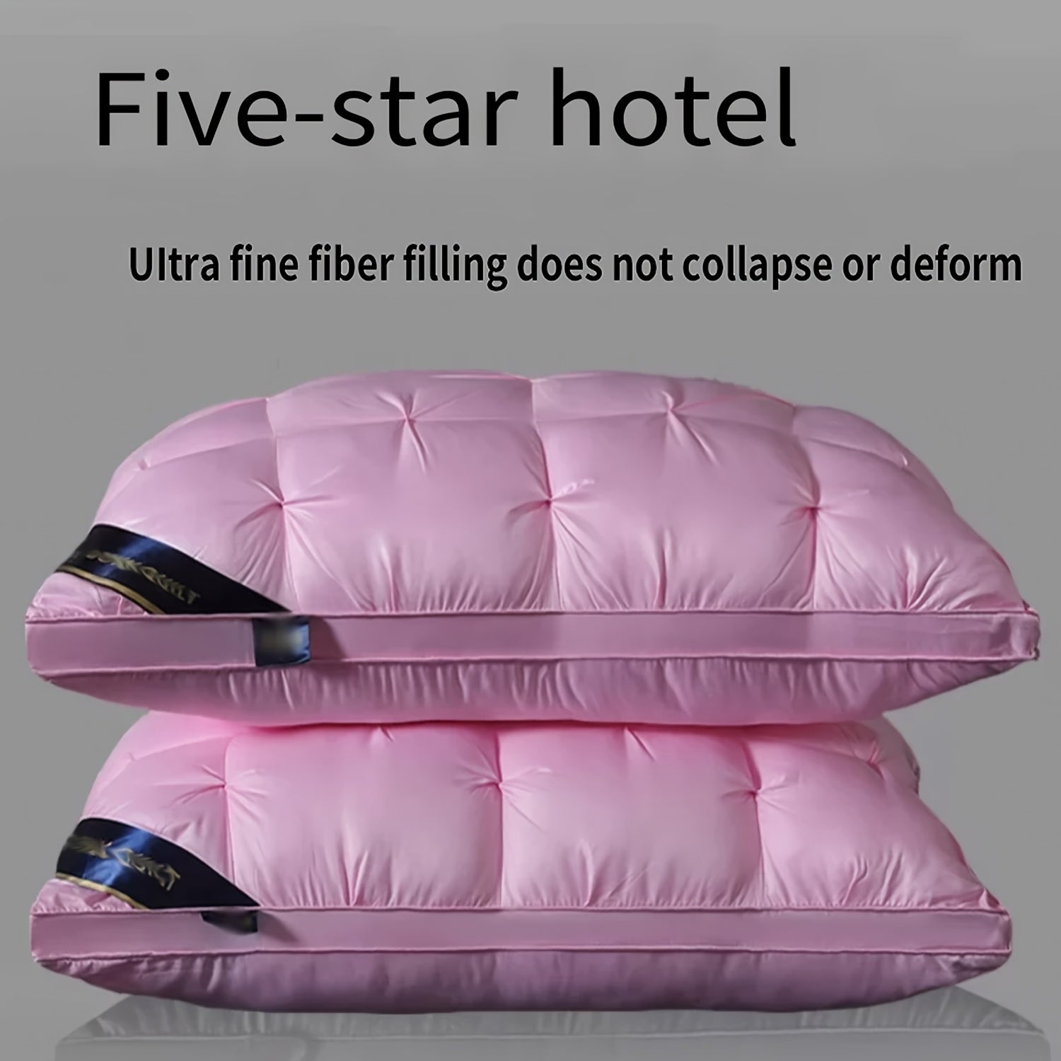 Microfiber Pillows for Hotels with Flower-Crafted Neck Support and Polyester Cover