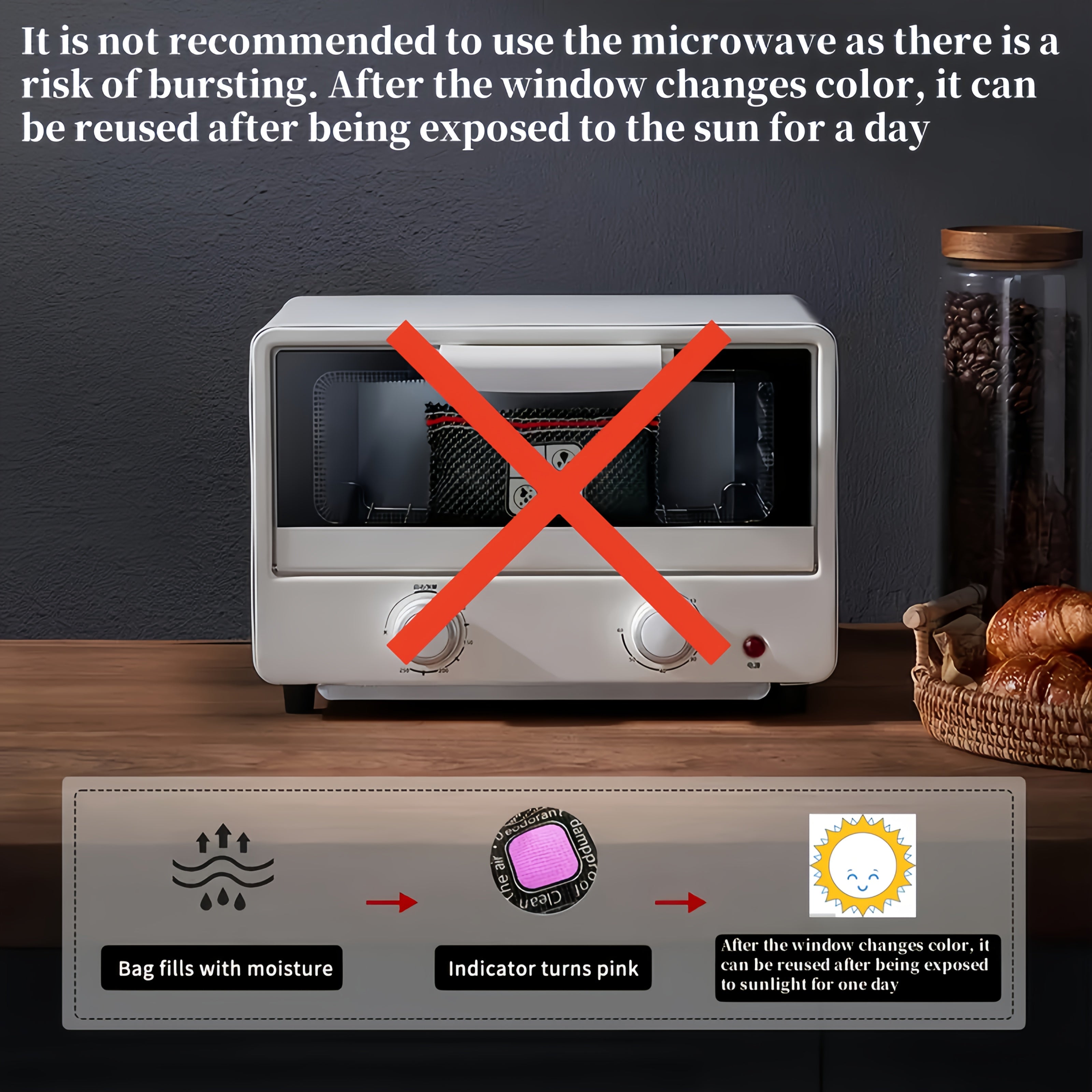 Многоразовая сумка-осушитель для автомобиля 400 г, поглотитель влаги для контроля влажности внутри