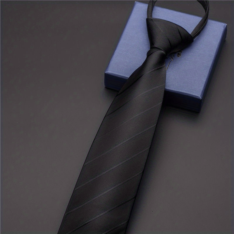 Men's Formal Tie for Wedding Grooms and Business Attire Black Silk