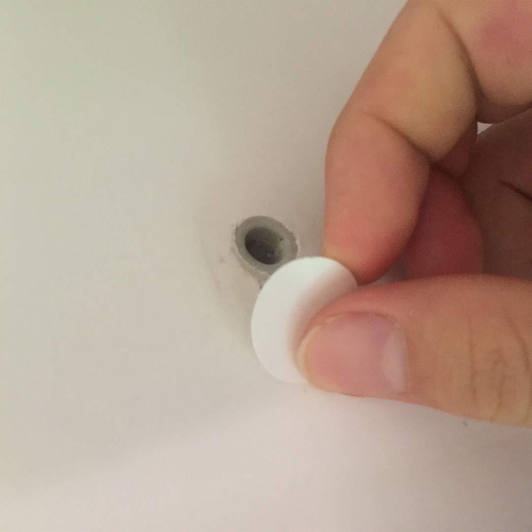 White Self-Adhesive Screw Cover Caps Pack of 6 21mm Dustproof Stickers