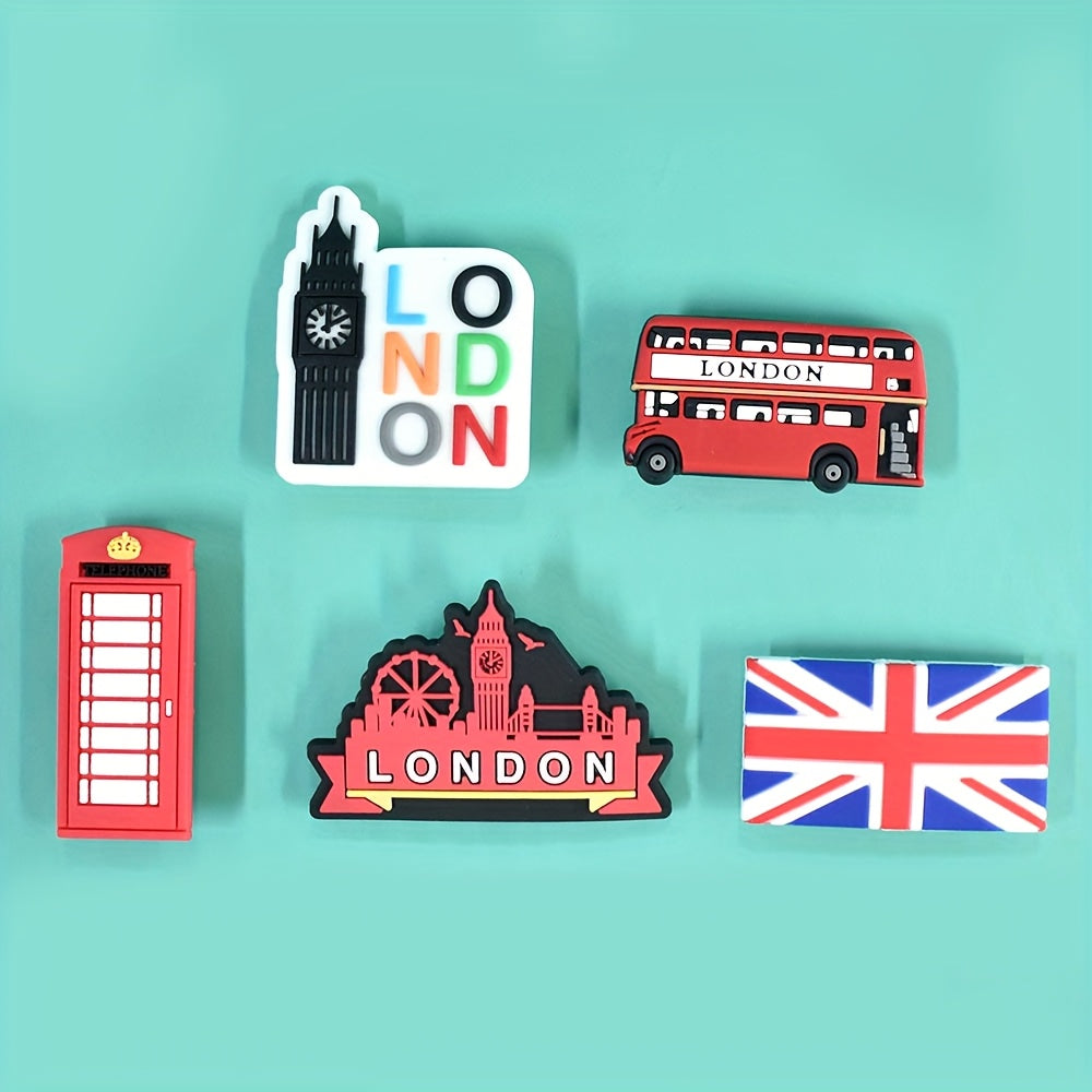 Unisex Plastic London Series Shoe Charms Set Decorative Party Gift