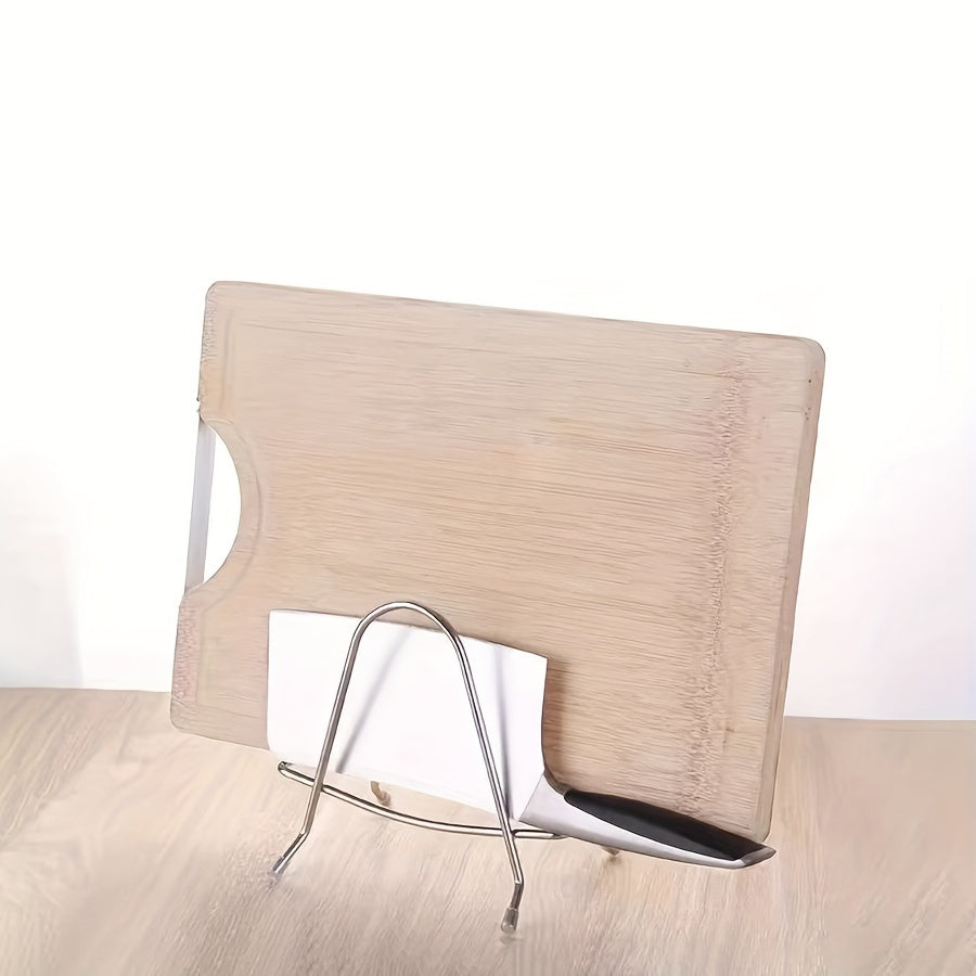 Organizador de soporte para tapas de cocina, cuchillos y tablas de cortar, acero inoxidable