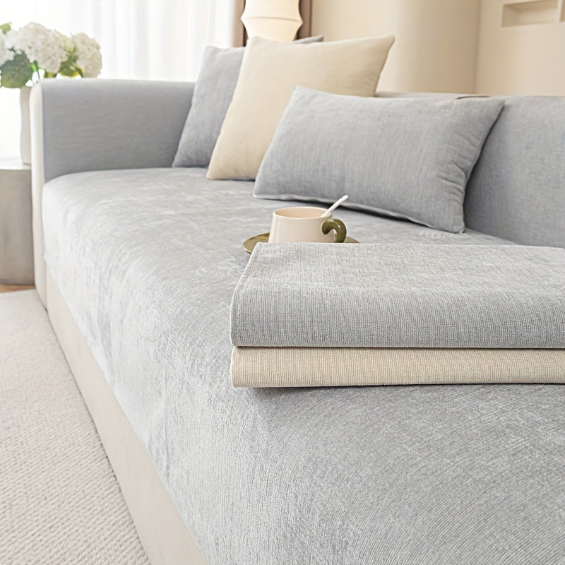 Chenille Sofa Cover for Armchairs and 4-Seater Sofas Pet-Friendly Non-Slip Machine Washable