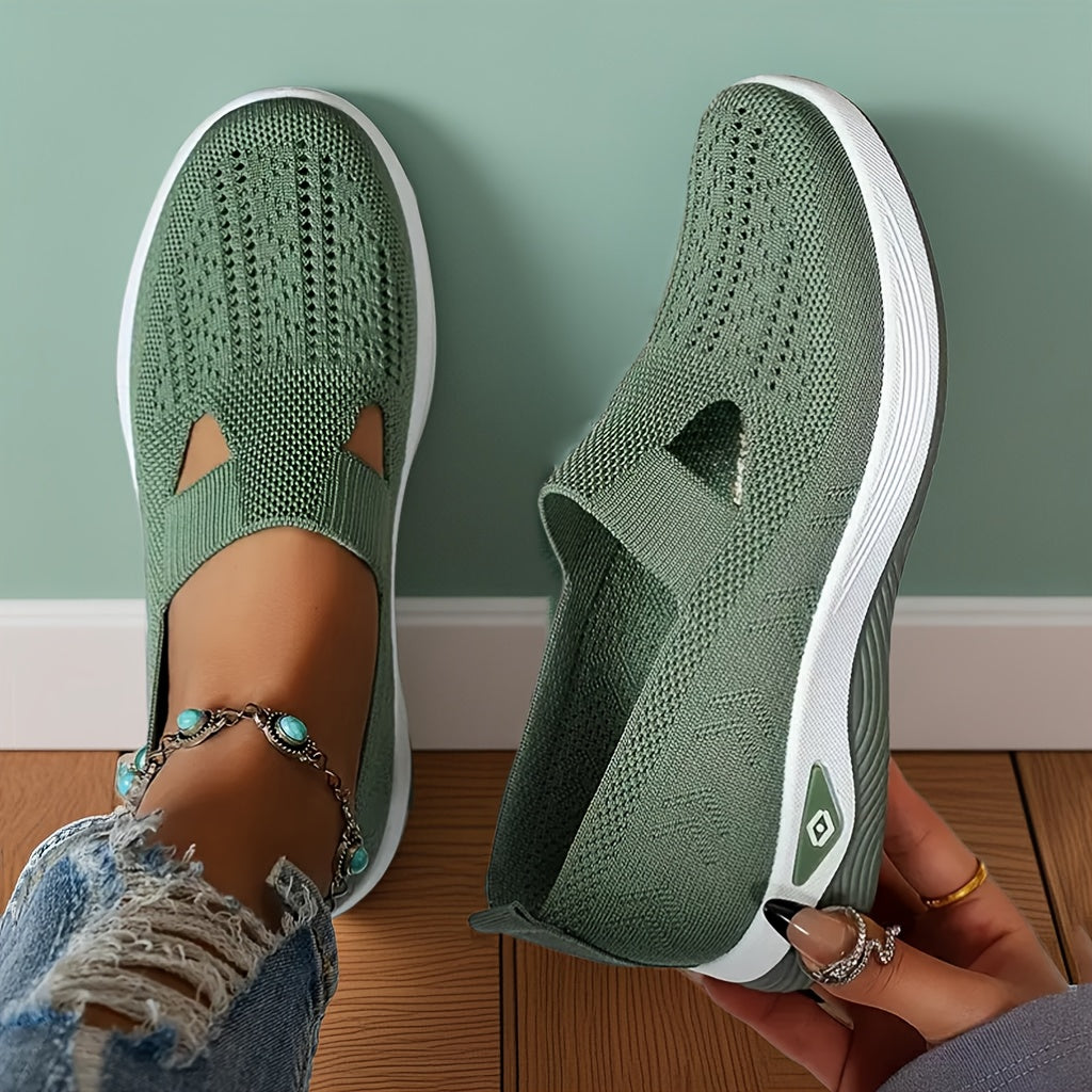 ayollar uchun nafas oluvchi slip-on sport poyabzali, kundalik plyaj krossovkasi, ko'p rangli