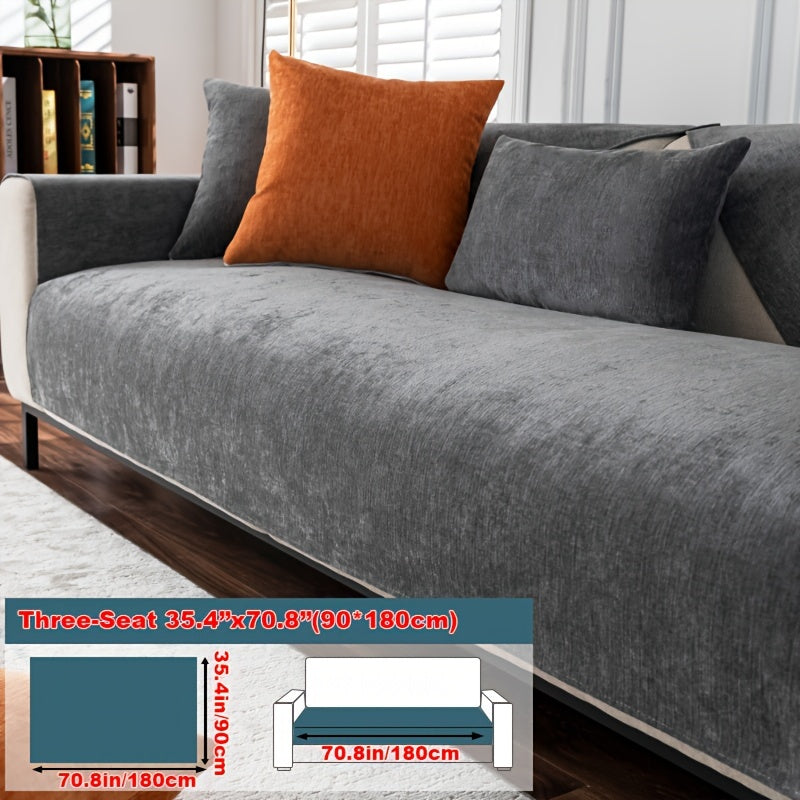 Chenille Sofa Cover for 1-4 Seater All-Season Pet-Friendly Non-Slip Machine Washable