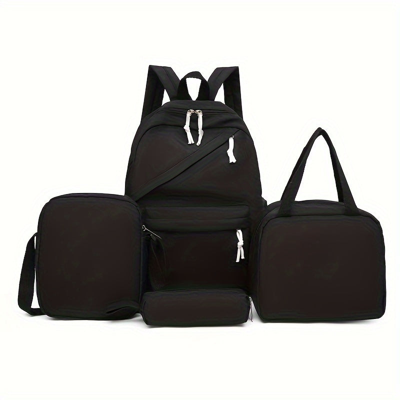 4 ta ruksak, kesish sumkasi, qo'l sumkasi va qalam sumkasi klassik bir xil ranglarda. Ayollar va erkaklar uchun tasodifiy sayohat uchun mos, katta sig'imga ega. Maktab qizlari va talabalar uchun ideal.