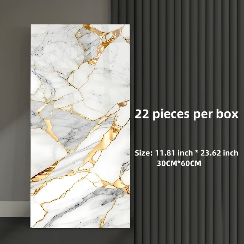 3D Imitation Marble Ceramic Wall Stickers Self-Adhesive for Home Decoration 10/22pcs