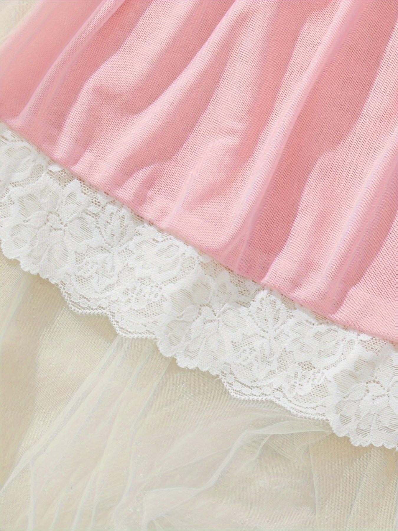 Lingerie Floral Lace Trim Dress V-Neck Backless Sensual Lingerie