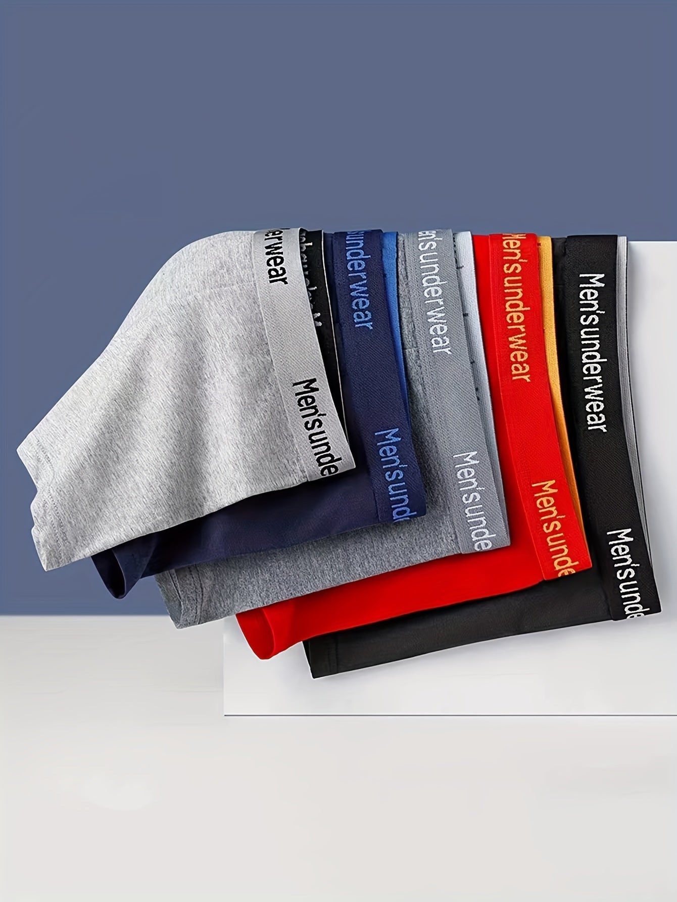 4-Pack Men's Cotton Underwear Shorts Breathable Elastic Waistband Casual Shortie