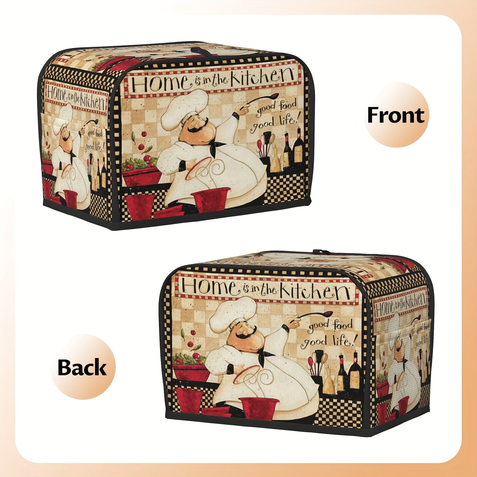 2-Slice Toaster Cover Dustproof Grease Resistant Machine Washable Appliance Protector