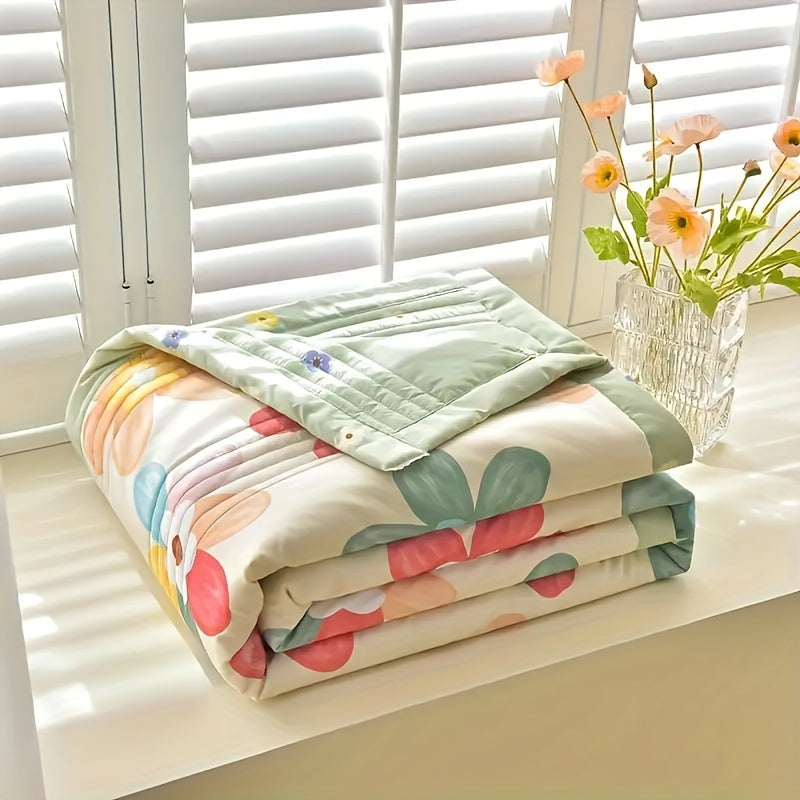Летнее охлаждающее тонкое одеяло для односпальной или двуспальной кровати с принтом, стеганое покрывало, мягкое и комфортное