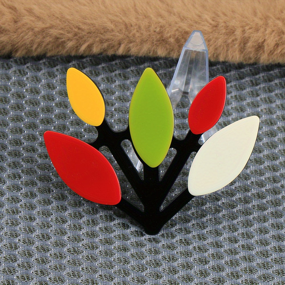 Retro Acrylic Tree Branch Brooch for Scarves and Necklaces Vibrant Foliage Design