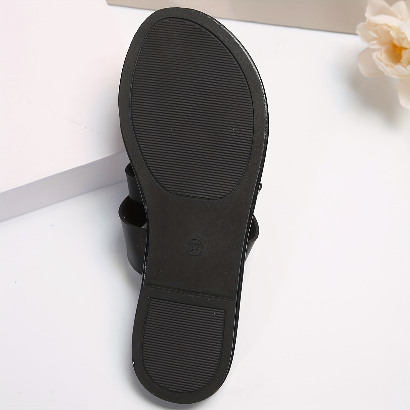 Women's Solid Color Slip-On Flat Beach Slides