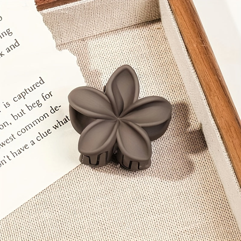 Set of 4 Small Milk Tea Color Hair Claws for Daily Wear Lightweight and Comfortable