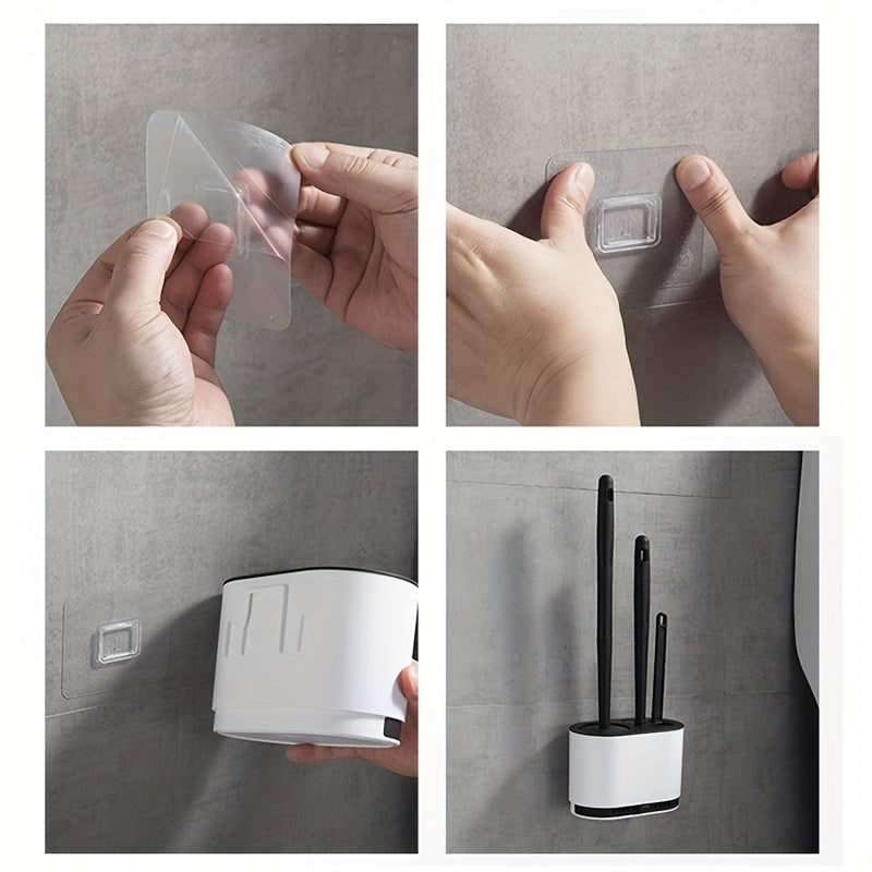 Juego de cepillo de inodoro de silicona con mango antideslizante y cerdas suaves