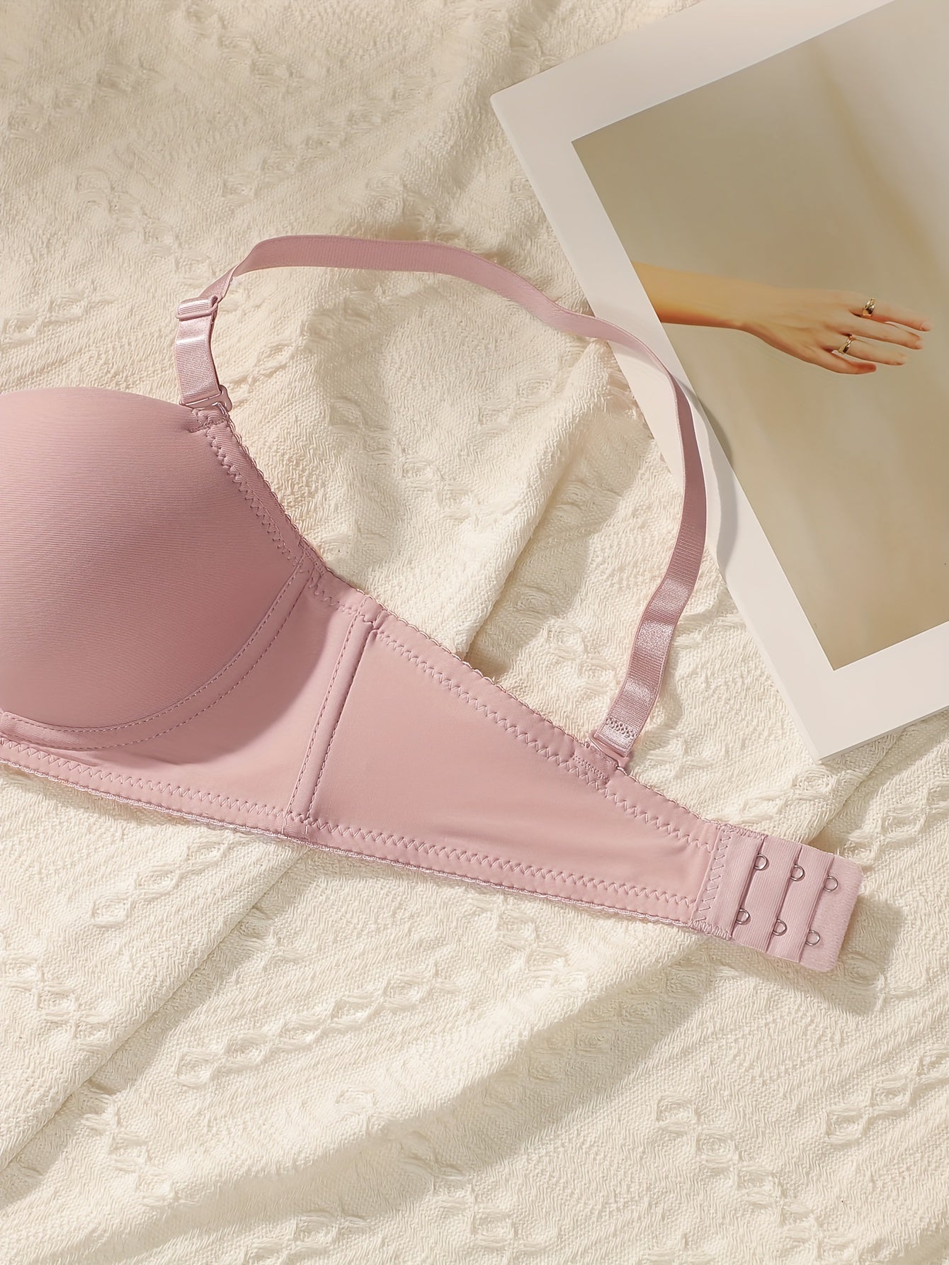 Seamless Push-Up Bra and Panty Set for Women Nylon Elastane Underwire Support Black Beige