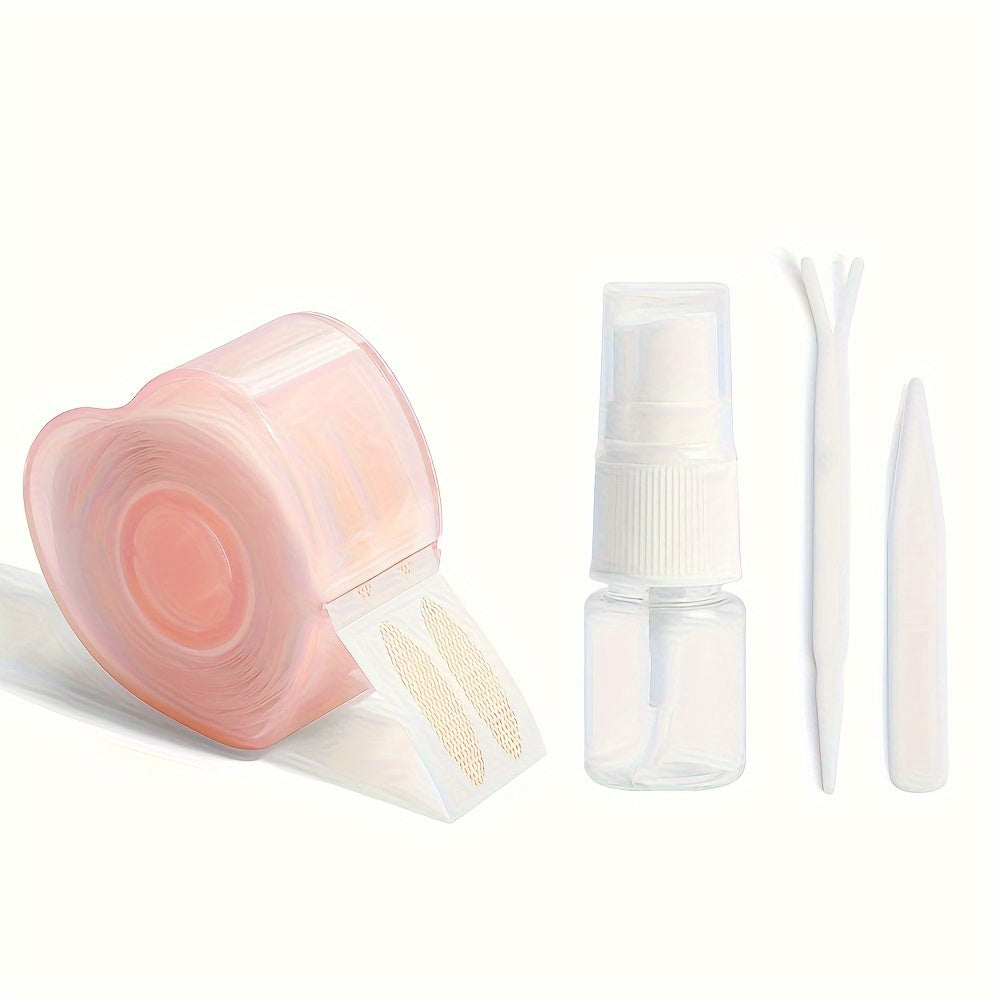 Ayollar uchun suv bilan faollashadigan ikki qavatli ko'z qopqog'i yopishtiruvchi, qo'llash uchun moslama va sayohat qutisi bilan