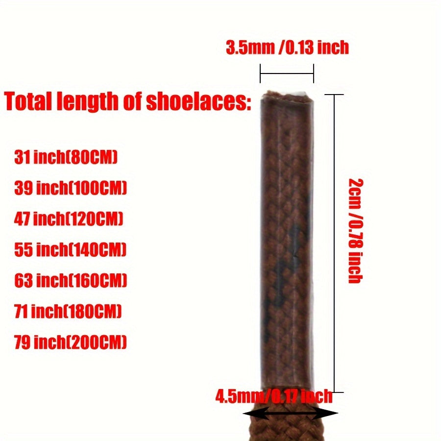 Unisex Thickened Round Climbing Shoe Laces for Hiking and Work Boots