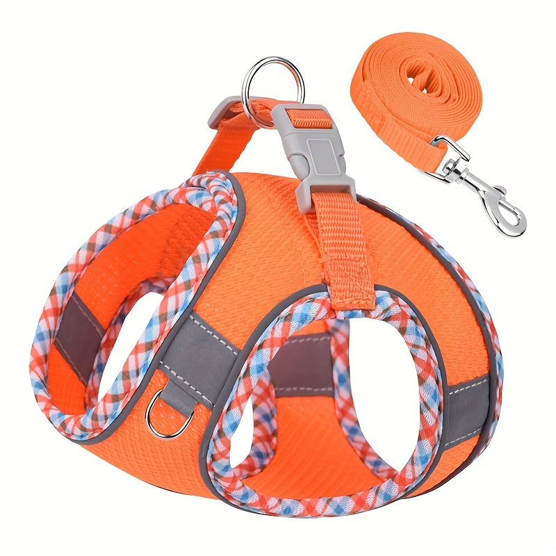 Breathable Pet Harness with Leash No Pull Puppy Walking Set Polyester Adjustable