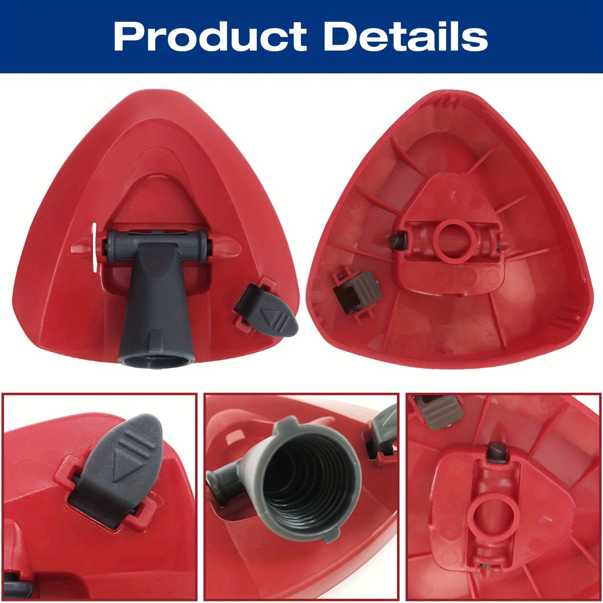 Kit de repuesto para mopa de giro con 4 cabezales, mango y cepillo de limpieza para sistema de 2 tanques