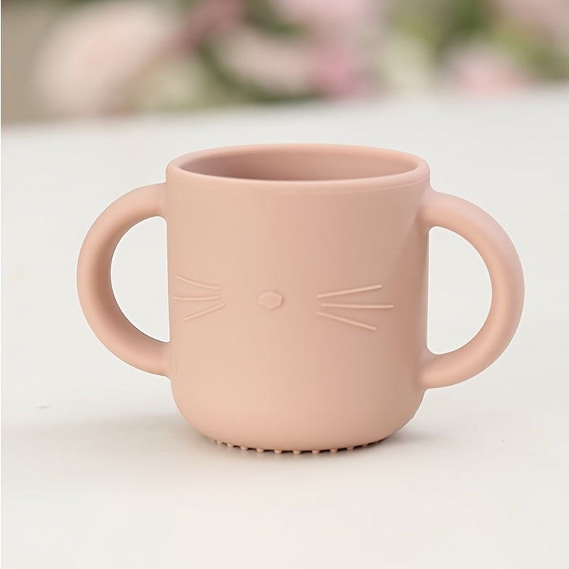 Vaso de silicona para niños de 5 oz con asa, libre de BPA, apto para alimentos, apto para lavavajillas, para mayores de 6 meses