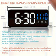 LED Clock with Smart Alarm and Mirror Design for Home Decor