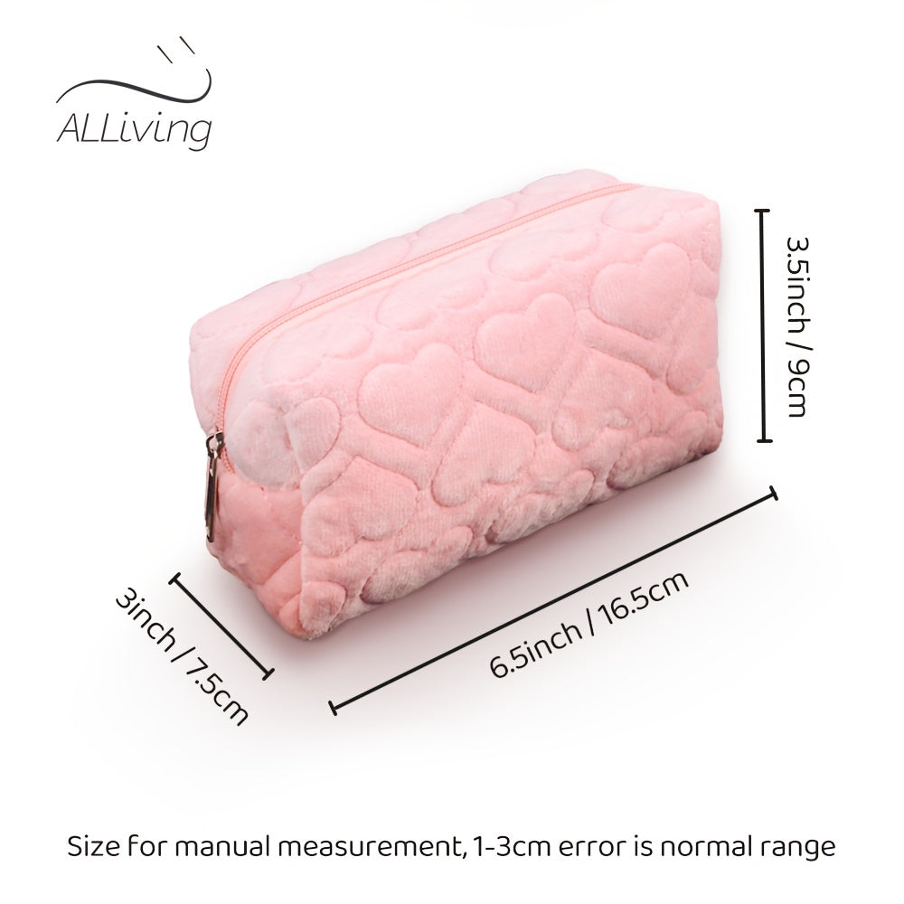 Cute Love Plush Pencil Case for School and Daily Use with Storage Compartments