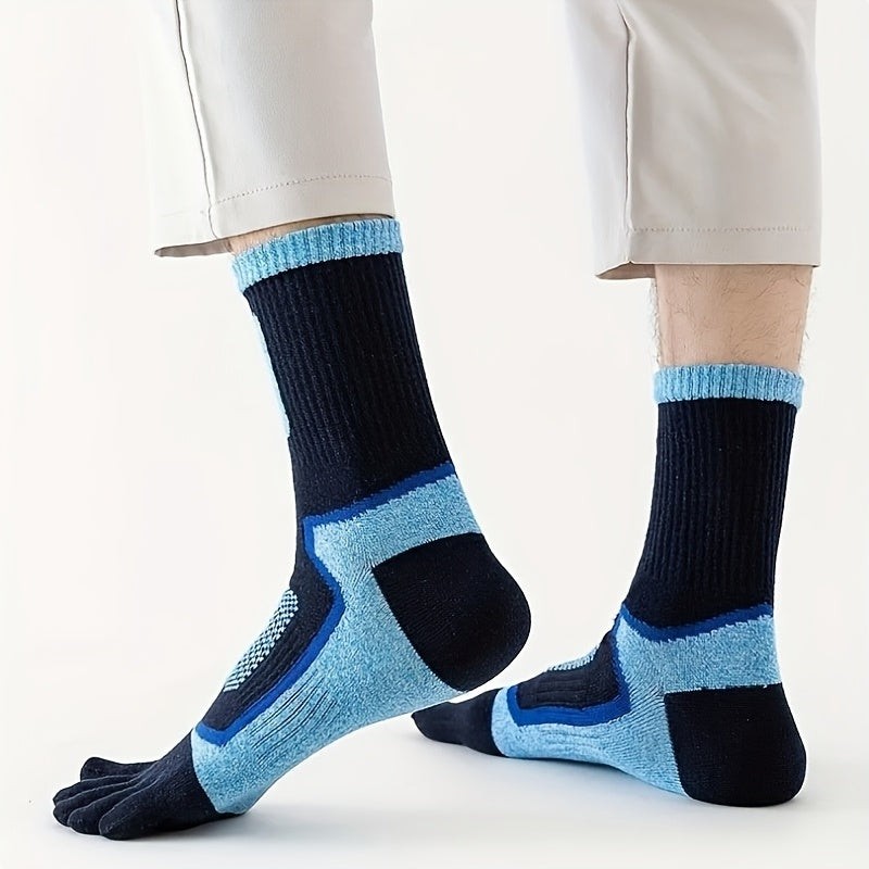 Calcetines deportivos de cinco dedos para hombres, absorbentes de sudor, duraderos, para ciclismo, senderismo y vela, talla 7-11