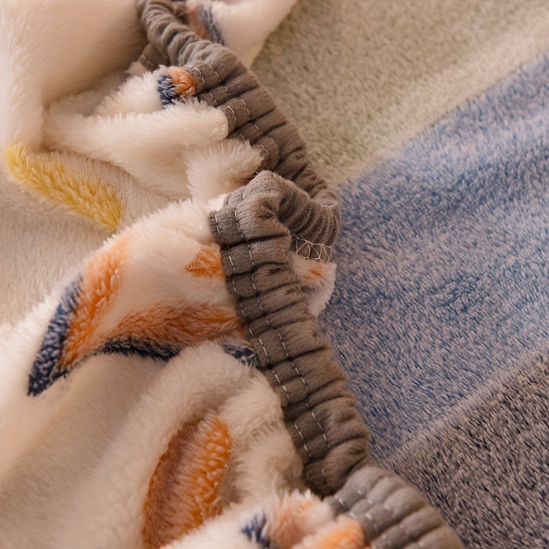 Вельветовая простыня - ультрамягкая и толстая с ярким пастельным дизайном, дышащая и отводящая влагу, устойчивая к складкам и легкая в снятии, комфорт на все сезоны, 180 г/м², изготовлена из 100% полиэстера, можно стирать в машине.