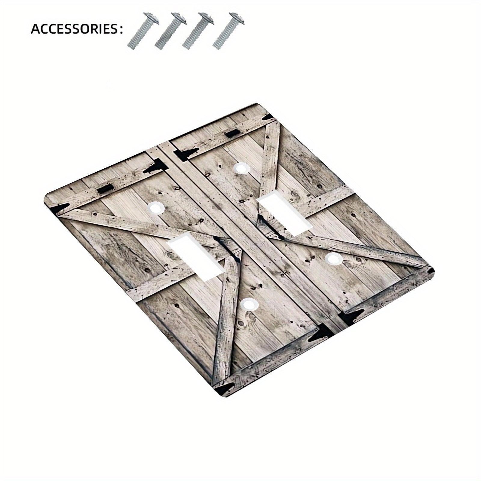 Rustic Farmhouse Wood Plank Wall Plate Cover for Home Kitchen Bathroom