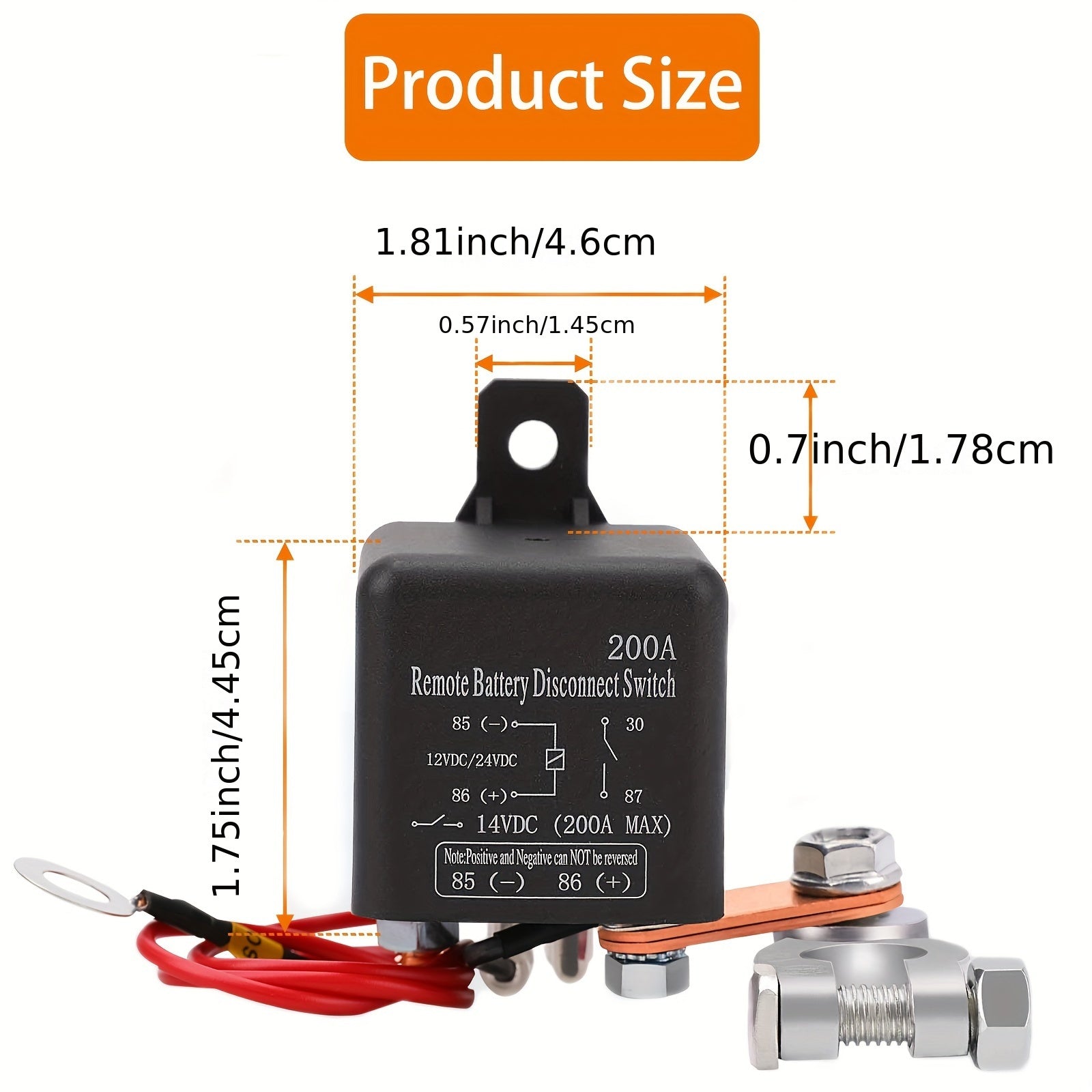 12V Remote Battery Disconnect Switch Kit for Car Truck Anti-Theft Black Wire