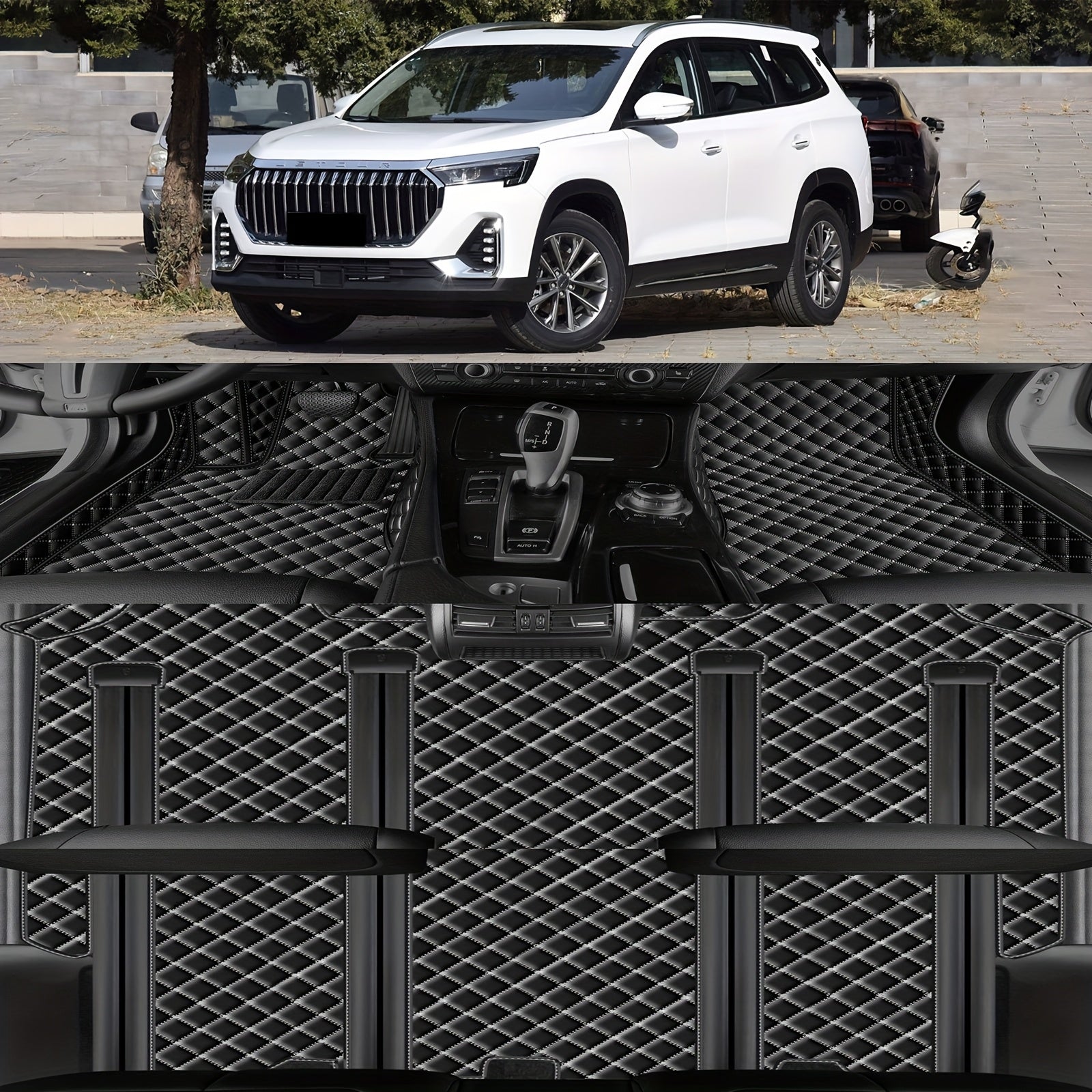 Car Faux Leather Mat Set for SUV All-Season Non-Slip Durable Passenger