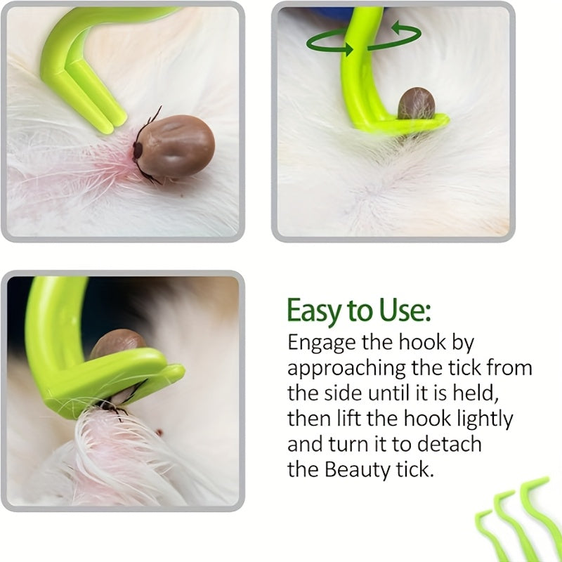 3pcs Pest Tick Remover Kit for Dogs Cats and Humans Easy Plastic Painless Safe