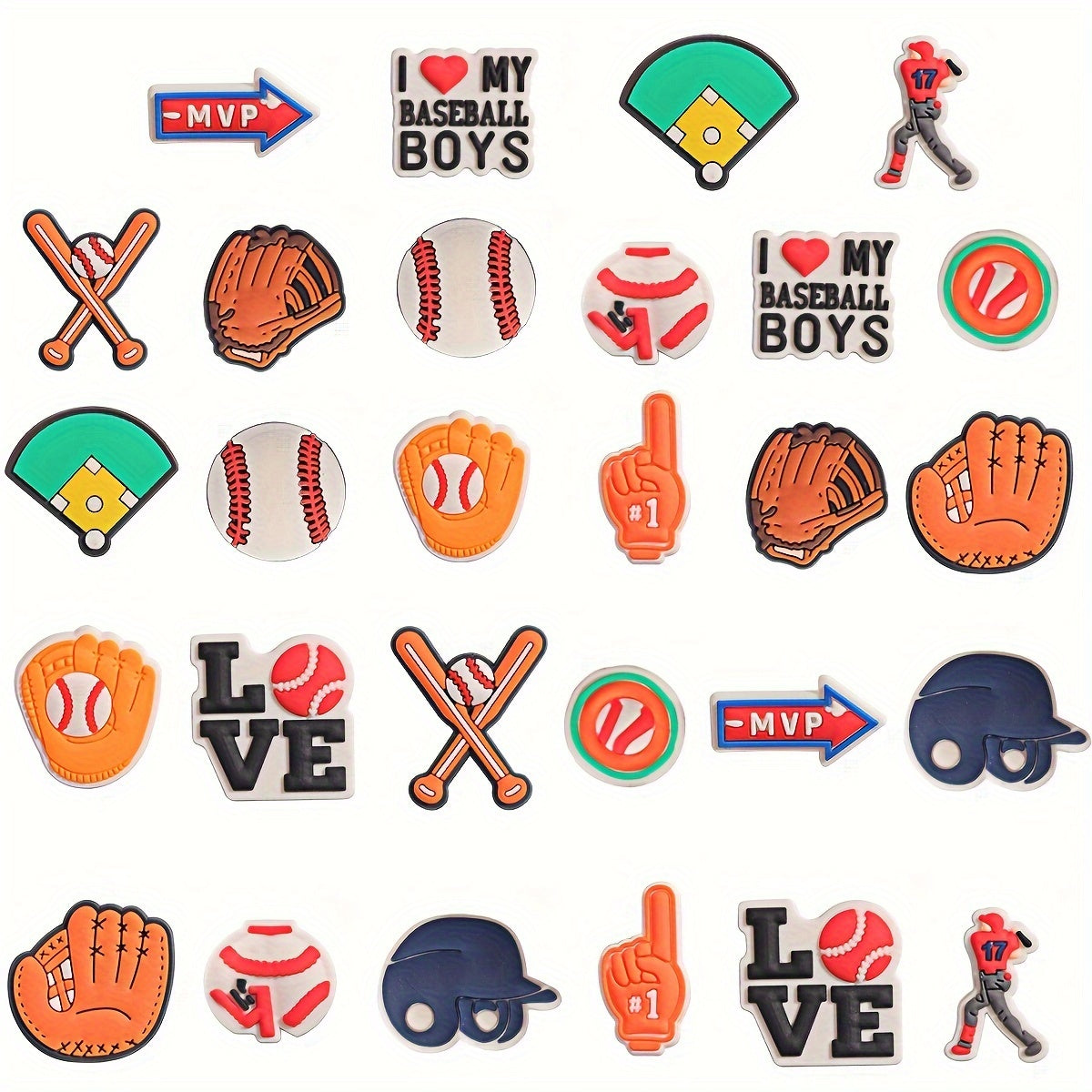 Sports Shoe Charms Set 22/24/28/38pcs Football Basketball Baseball Soccer Accessories