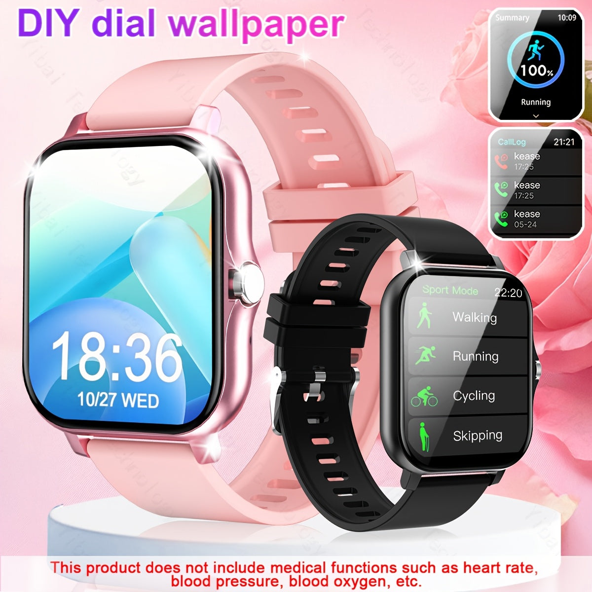 Smart Watch Men Women 1.83-Inch HD Screen Voice Assistant Fitness Tracker