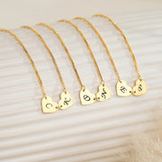 Ayollar uchun sovgʻa sifatida 18K oltin qoplangan misdan tayyorlangan 2 ta shaxsiylashtirilgan yurak pendantsli taqinchoqlar to'plami