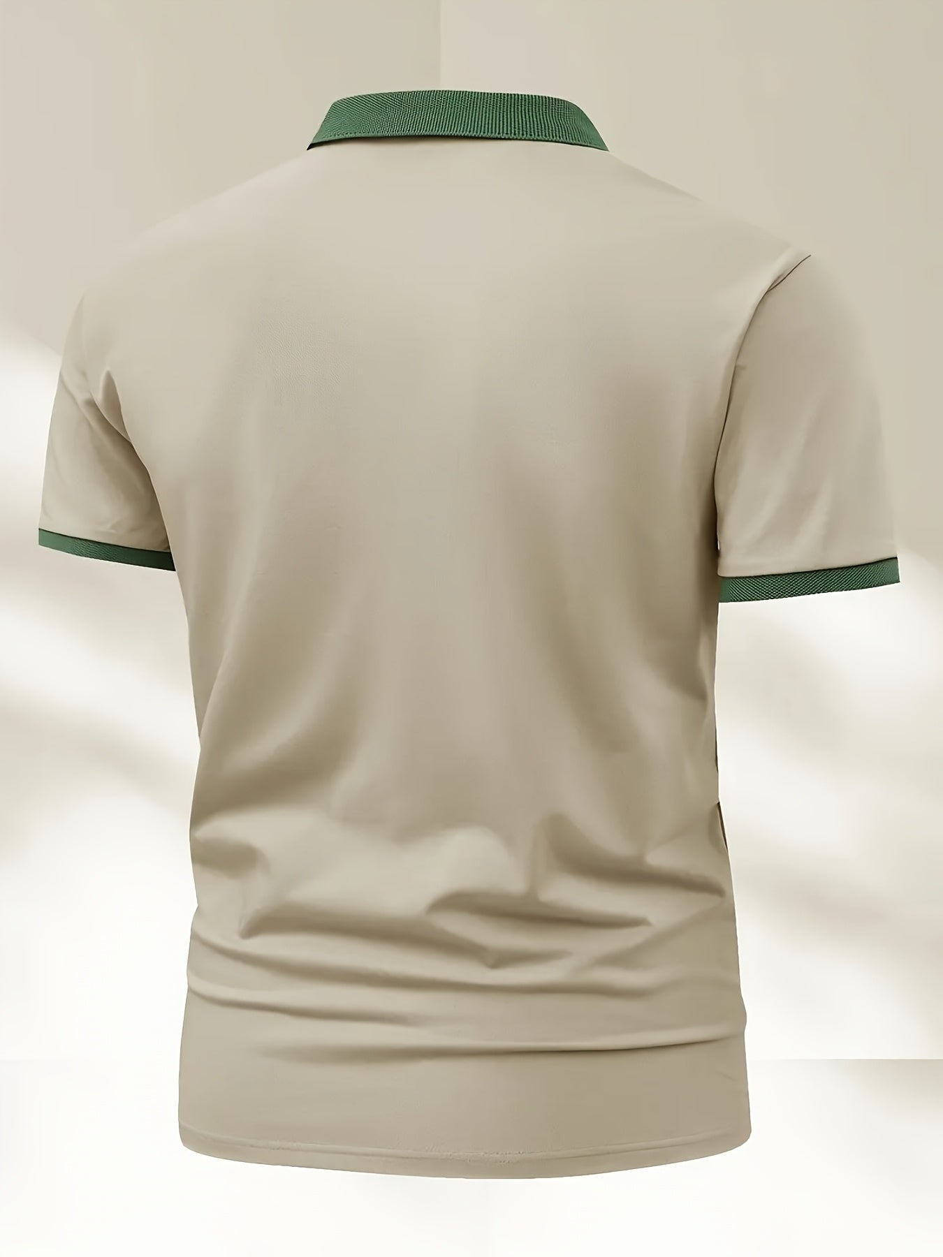 Men's Light Green Casual Polo Shirt Short Sleeve Polyester Golf Sports