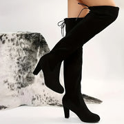 Women's Knee-High Boots Leather Casual Long Winter Shoes