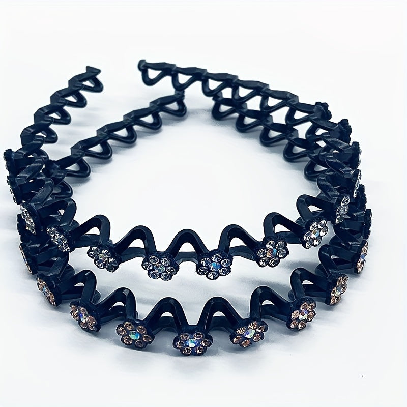 Винтажный стиль, набор из 4-х заколок для волос в виде цветков с стразами, изготовленных из пластика, для нарядного оформления и укладки волос.